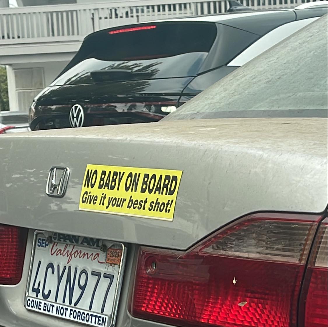The meme is a photo of a car with a bumper sticker that says "In case of emergency: break glass" and a second sticker that says "No kids, no pets, no drama". The humor comes from the juxtaposition of the two stickers, implying that the car is so unfriendly to children and pets that it's almost as if it's a vehicle designed for emergency personnel to break into in case of a crisis involving a family or pet.